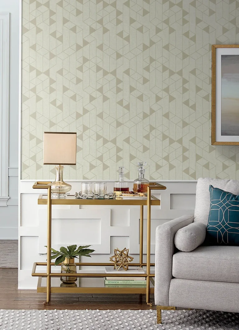 Fairbank Linen Geometric Wallpaper - Champagne — Ảnh 5