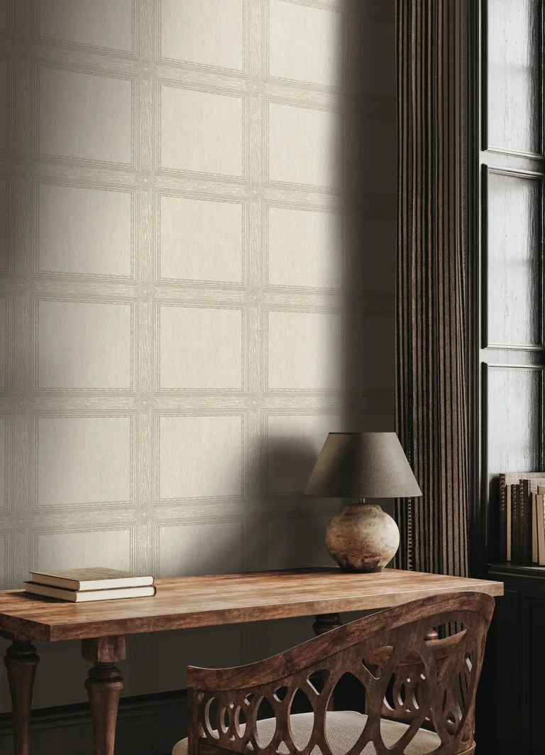 Chris Loves Julia Moorland Wood Panel Wallpaper - Ivory — Ảnh 5