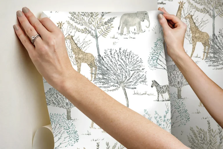 On the Savanna Peel and Stick Wallpaper - Beige/White — Ảnh 2