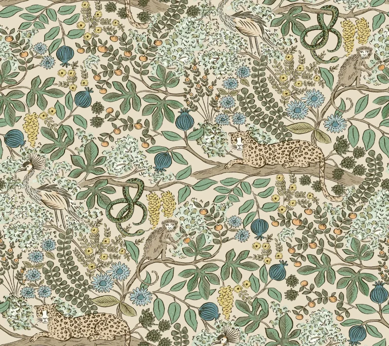 Rifle Paper Co. Safari Jungle Toile Peel and Stick Wallpaper - Cream — Ảnh 4