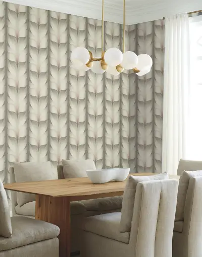 Candice Olson Lotus Light Stripe Wallpaper - Taupe/Blush