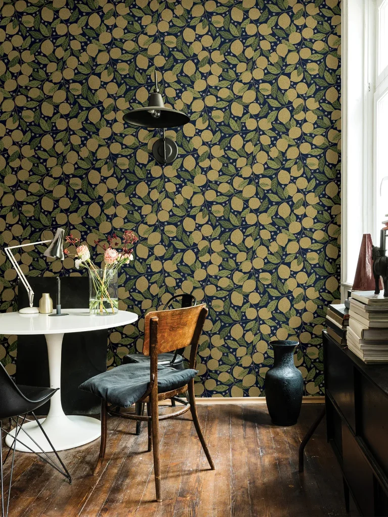 Lemona Fruit Tree Wallpaper - Navy — Ảnh 3