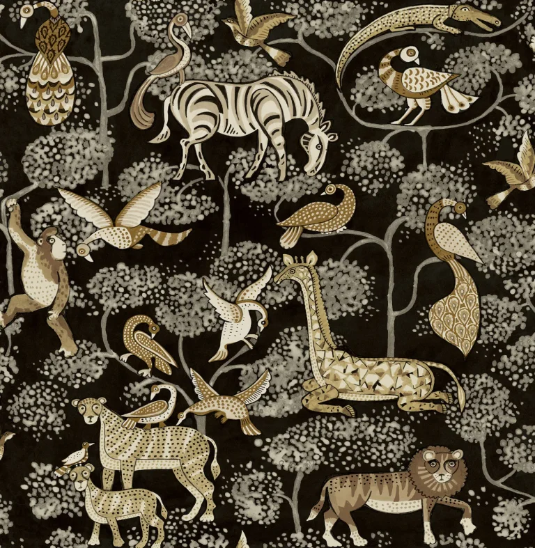 Rigby Jungle Animals Wallpaper - Black — Ảnh 3