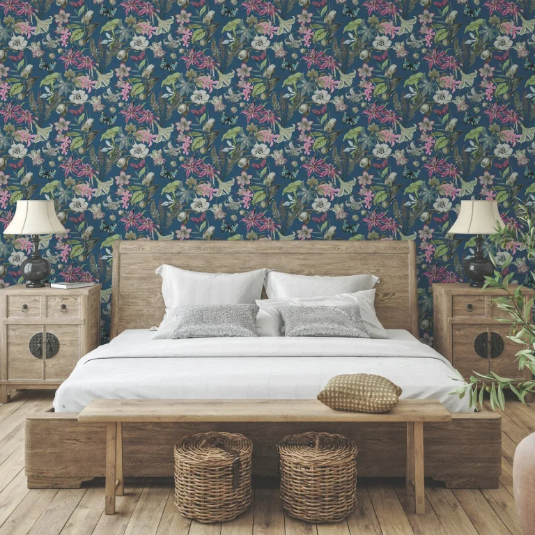 Butterfly House Wallpaper - Navy — Ảnh 7