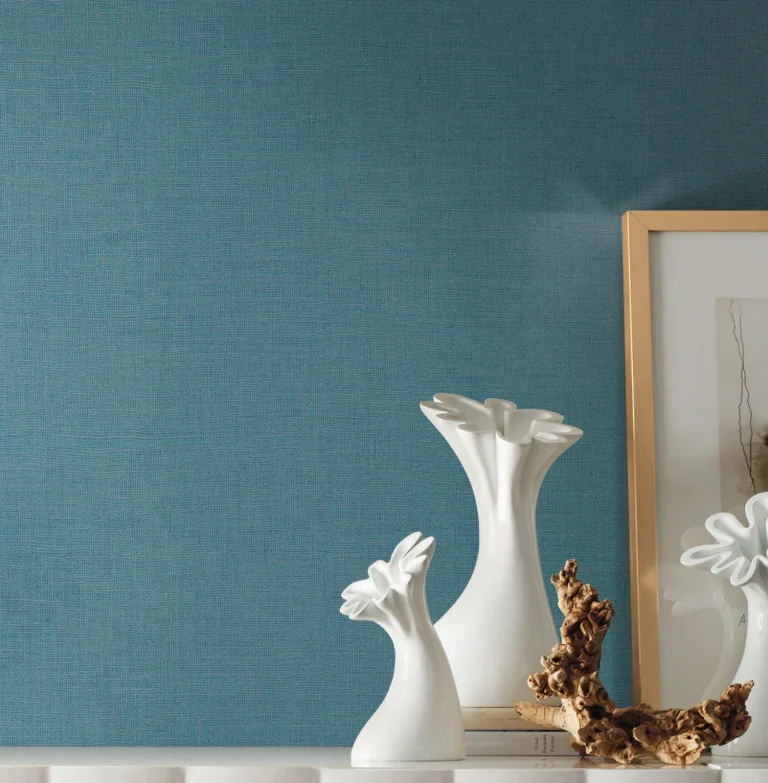 Gesso Weave Wallpaper - Teal — Ảnh 2