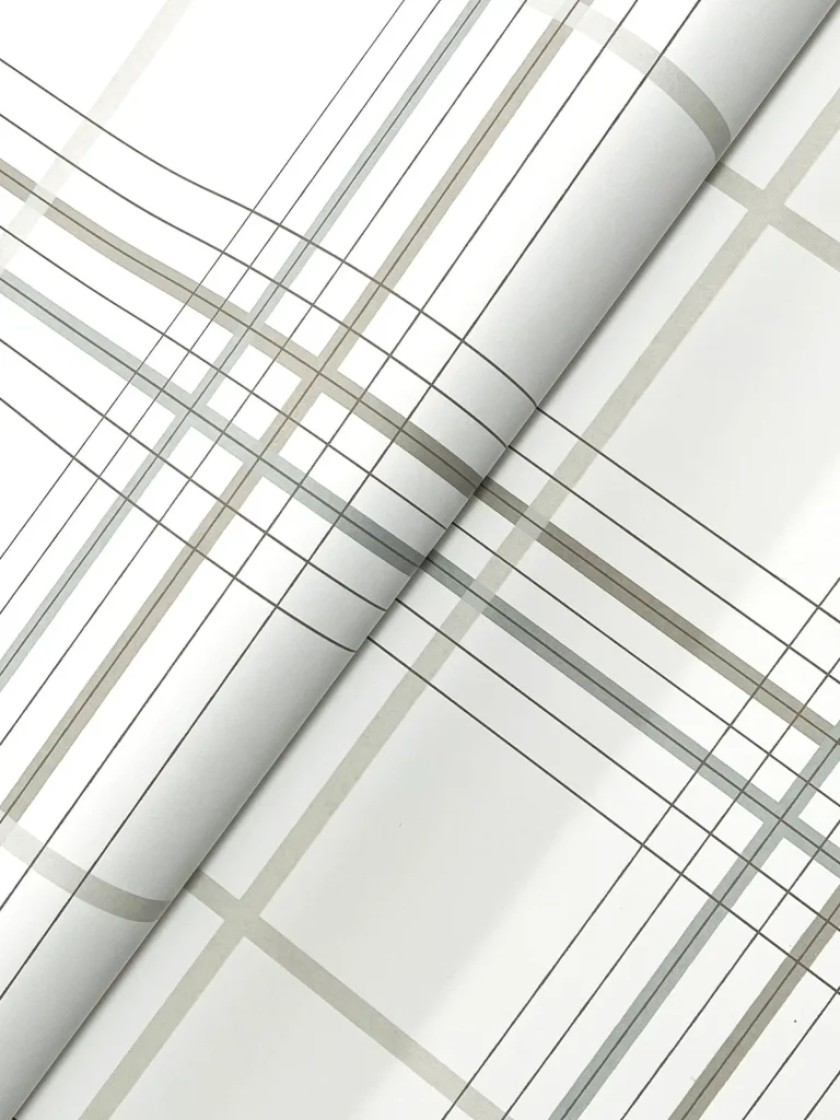 Ronald Redding Lakeside Plaid Tailored Wallpaper - White — Ảnh 5