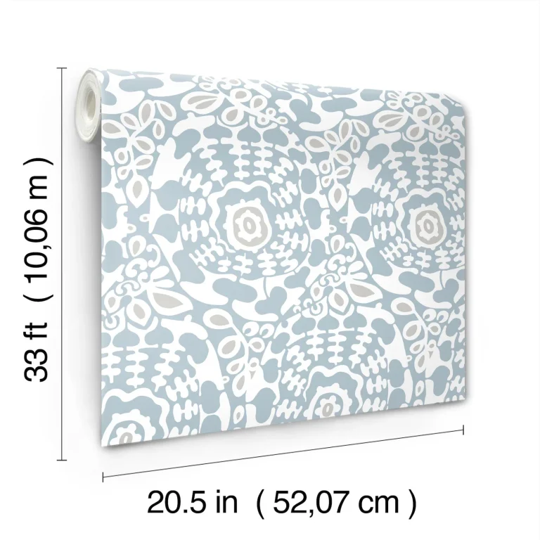Divine Abstract Medallion Wallpaper - Light Blue — Ảnh 5