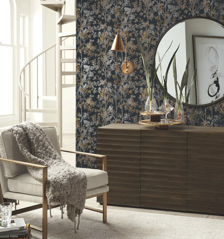 Shimmering Foliage Wallpaper - Black/Multi — Image 7