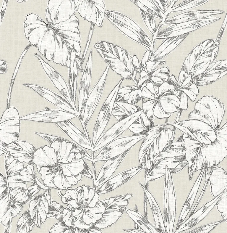 Fiji Floral Wallpaper - Beige — Image 3