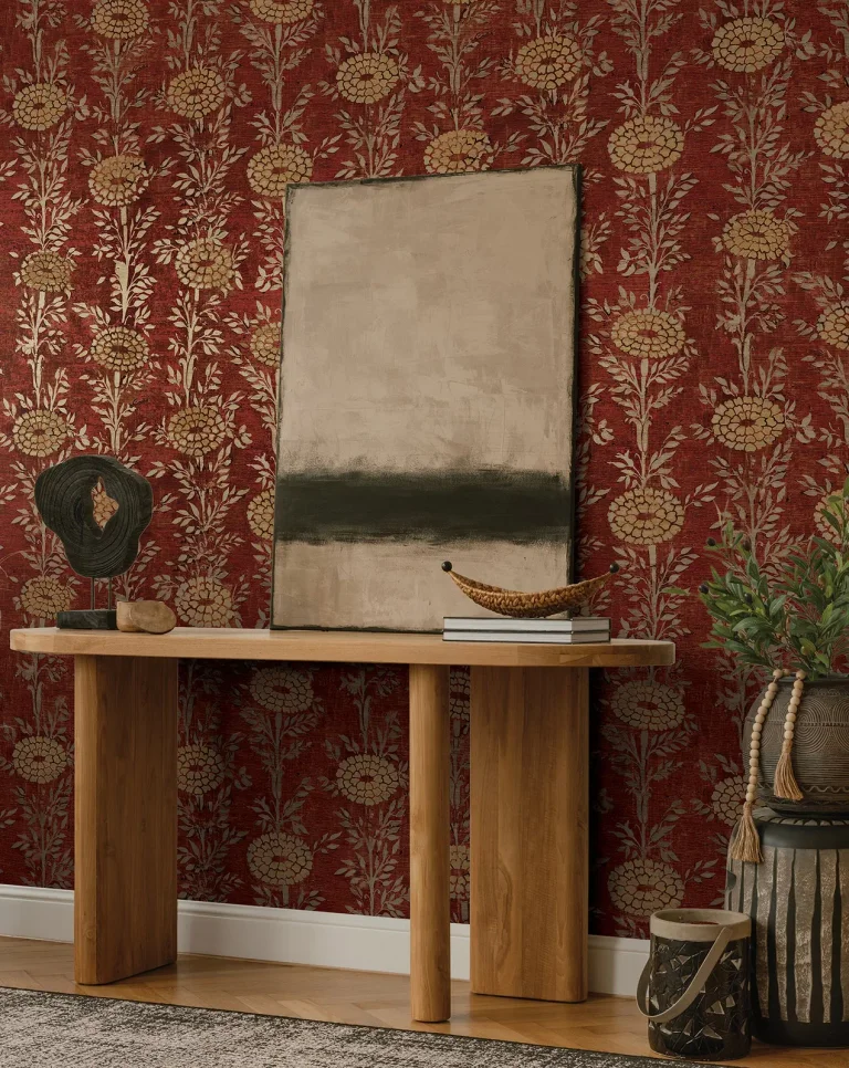 Ronald Redding French Marigold Wallpaper - Red & Gold — Ảnh 2