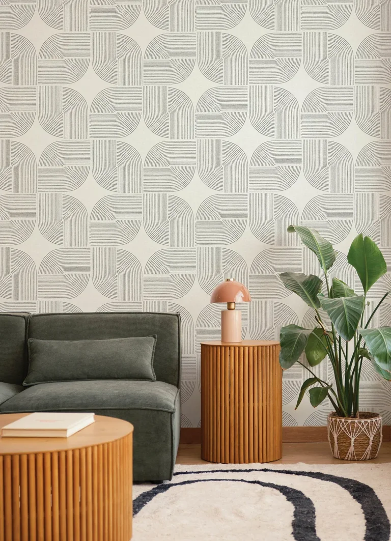 Savoye Spiral Arches Wallpaper - Black — Image 6