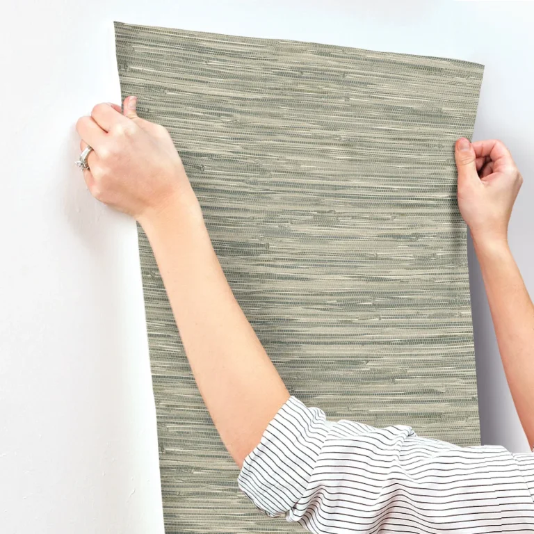 Exhale Woven Faux Grasscloth Wallpaper - Moss — Ảnh 7