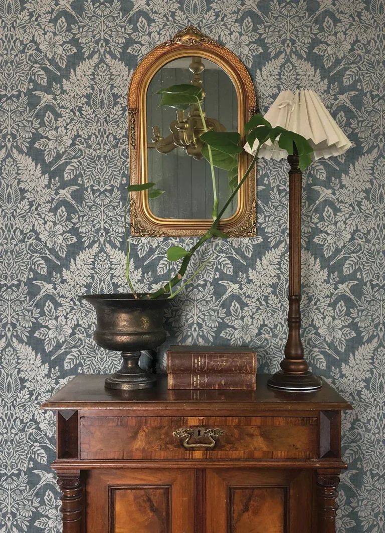 Chris Loves Julia Finch Woodland Damask Wallpaper - Blue — Image 6