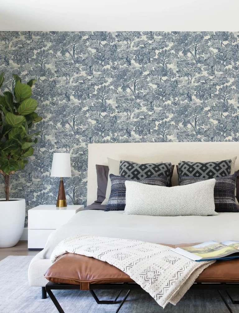Chesapeake Spinney Toile Wallpaper - Blue — Ảnh 7