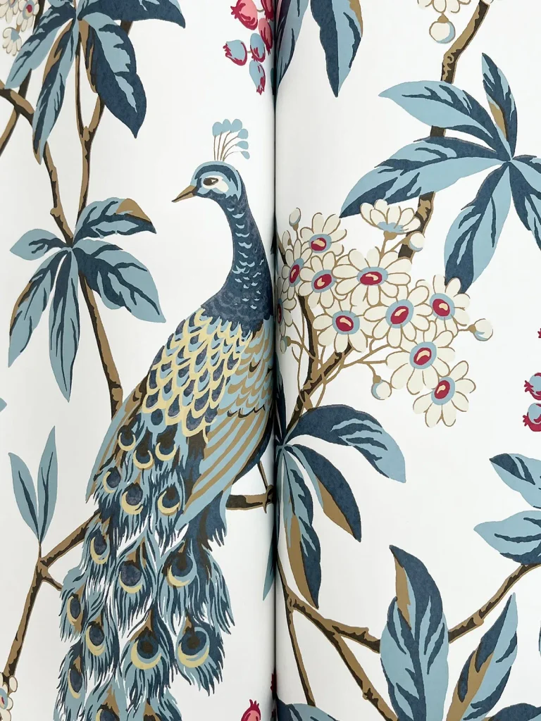 Ronald Redding Peacock Estate Wallpaper - White — Image 6