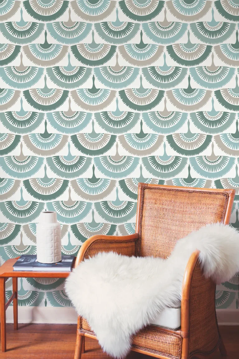 Feather & Fringe Wallpaper - Greens