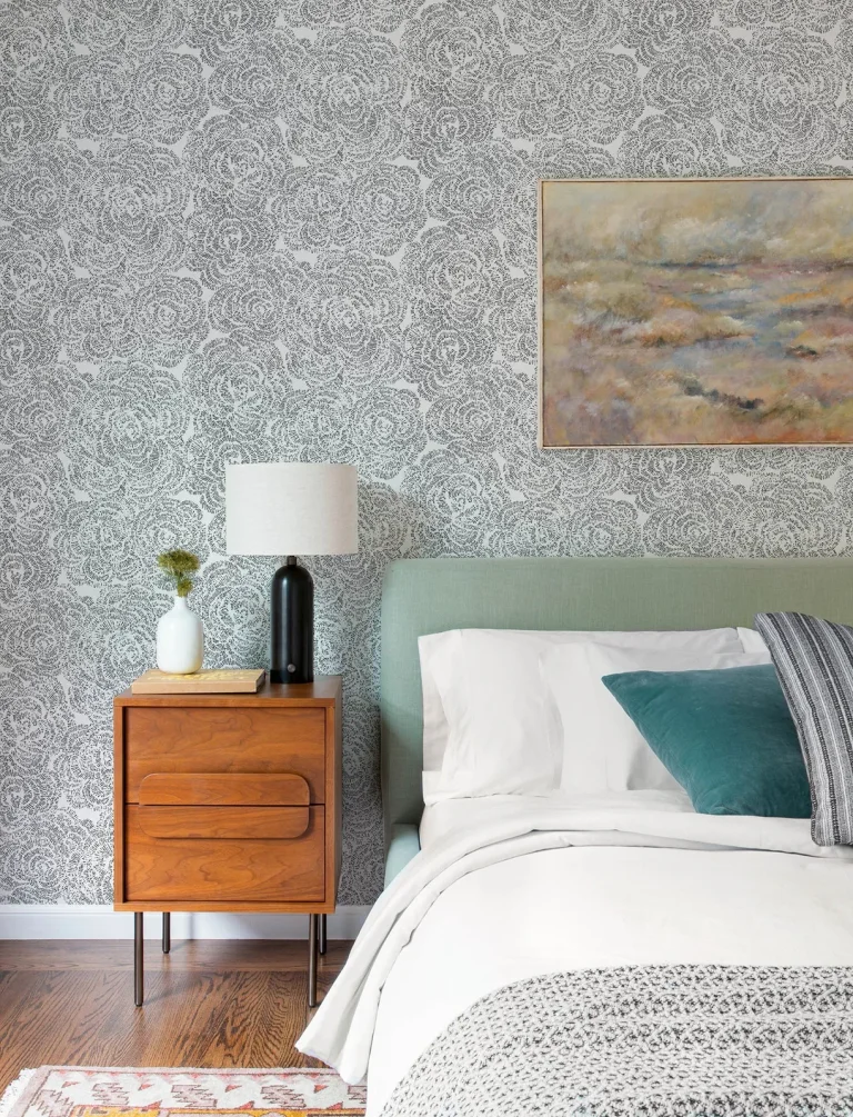 Ambroise Abstract Floral Wallpaper - Black — Ảnh 7