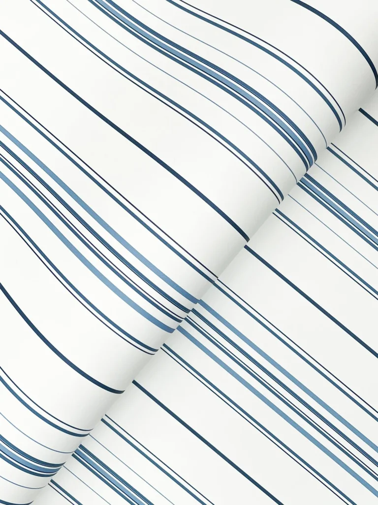Chesapeake Lascelle Modern Pinstripe Wallpaper - Blue — Image 7