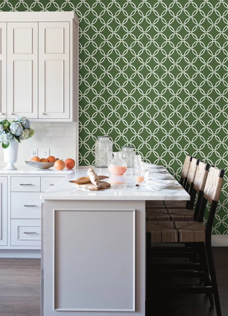 Chesapeake Quelala Ring Ogee Wallpaper - Green — Ảnh 2