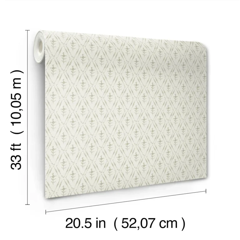 Chris Loves Julia Tillie Diamond Floral Wallpaper - Sage — Ảnh 7