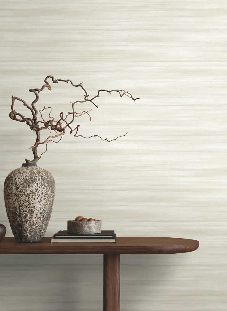 Ronald Redding Brushed Linen Wallpaper - White — Ảnh 5
