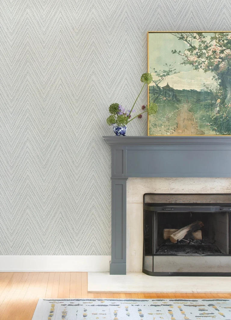 Lainey Stitched Chevron Wallpaper - Blue — Ảnh 6