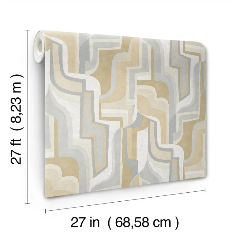 Tulum Surreal Shapes Wallpaper - Khaki — Ảnh 6