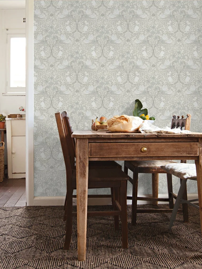 Froso Garden Damask Wallpaper - Light Grey — Image 3