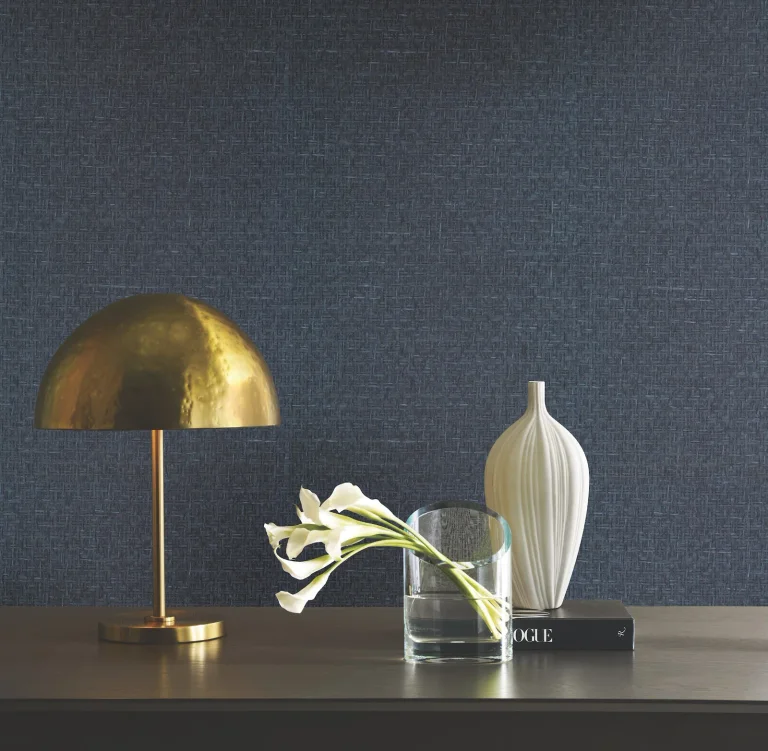 Ronald Redding Tatami Weave Wallpaper - Navy — Ảnh 2