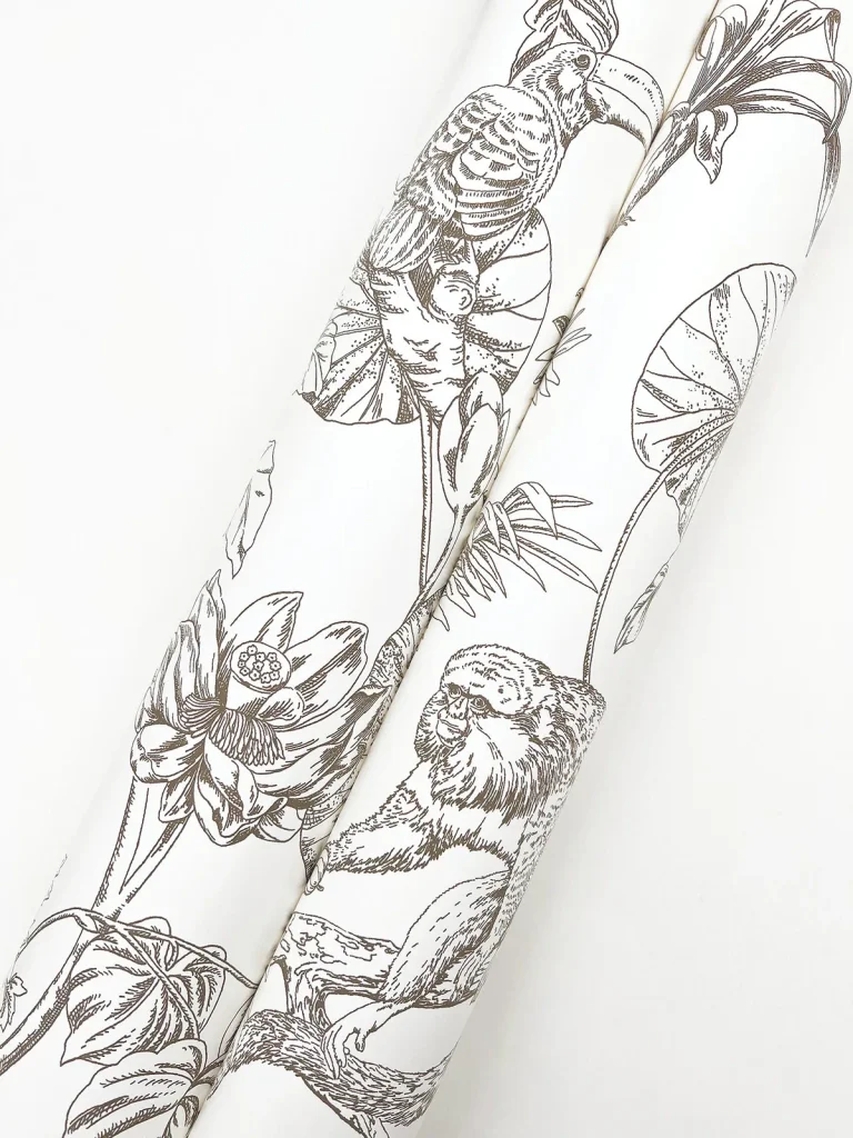 Tropical Sketch Toile Wallpaper - Brown — Ảnh 7