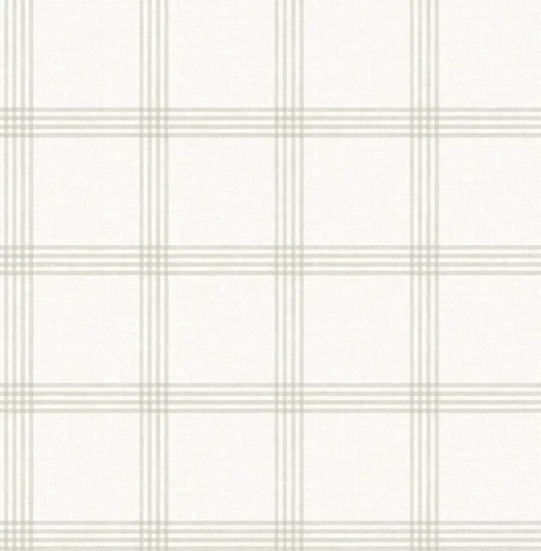 Chesapeake Twain Plaid Wallpaper - Light Grey — Ảnh 5