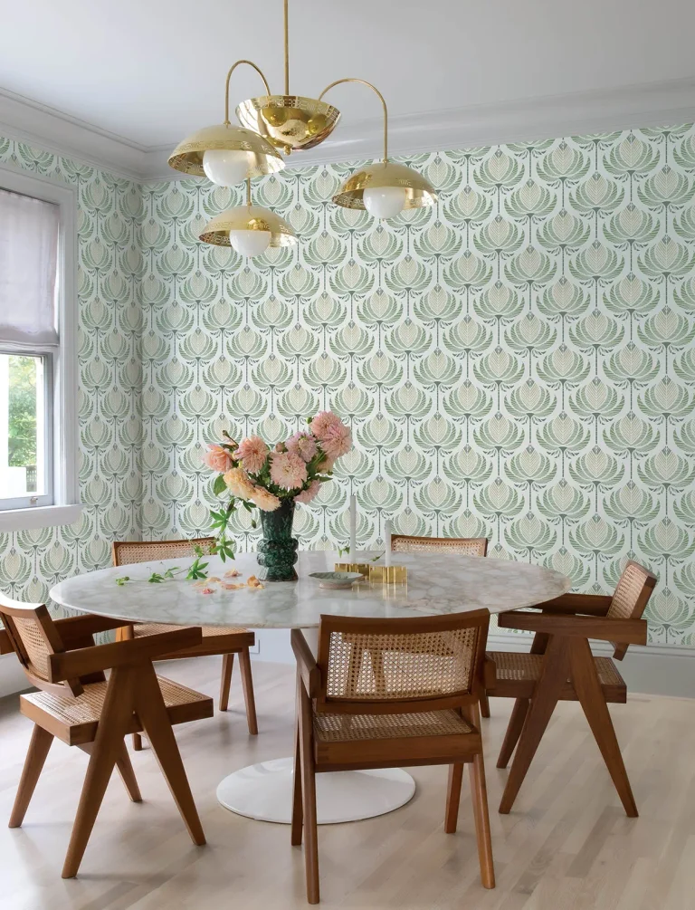 Ferrenby Floral Fan Wallpaper - Green — Ảnh 5