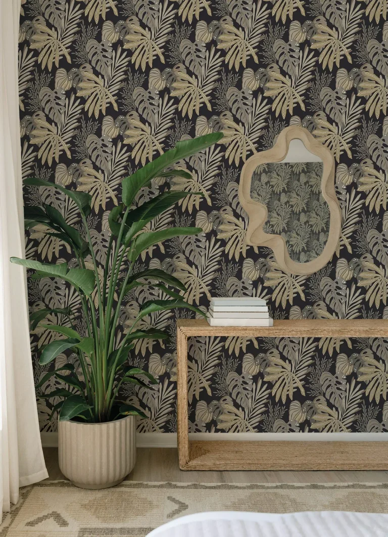 Alocasia Tropical Foliage Wallpaper - Neutral — Ảnh 2