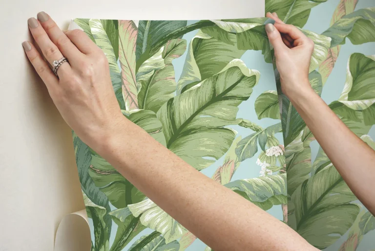 Banana Leaf Peel and Stick Wallpaper - Blue/Green — Ảnh 8