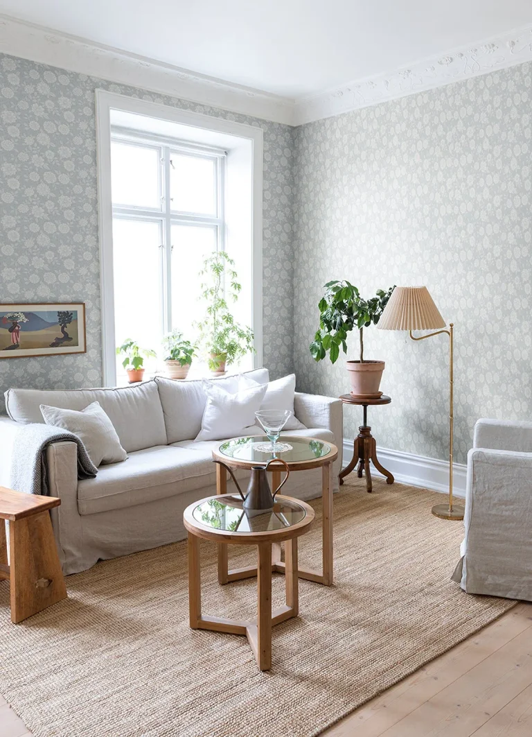 Lizette Charming Floral Wallpaper - Light Blue — Ảnh 3