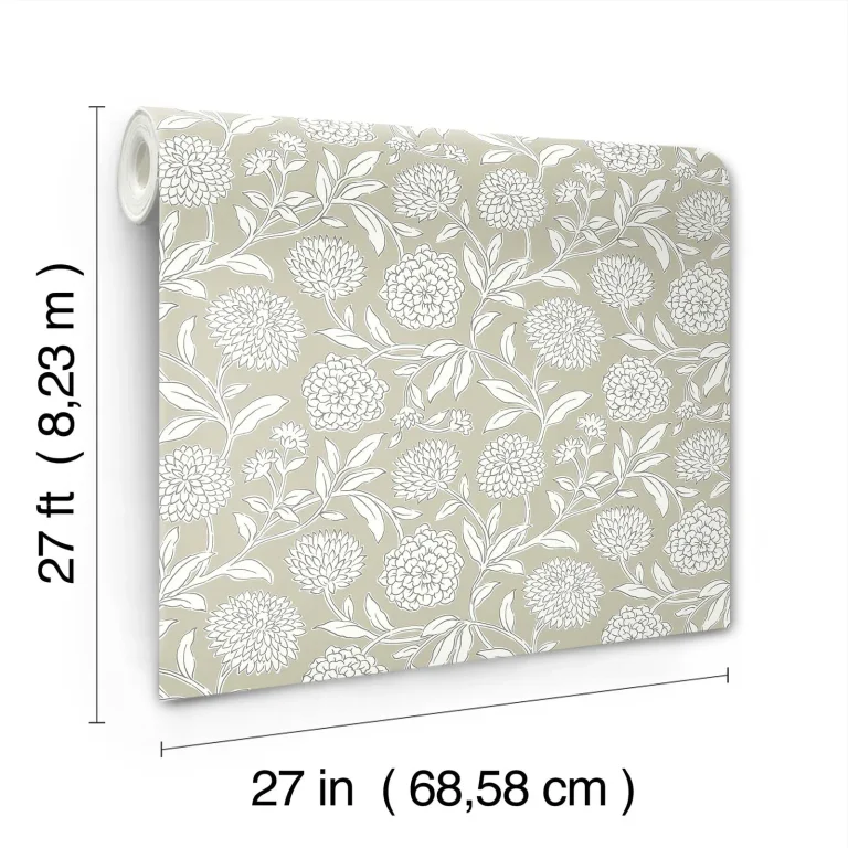 Chatsworth Garden Floral Trail Wallpaper - Taupe — Ảnh 2