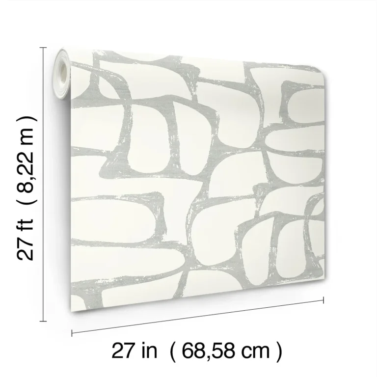 Candice Olson Craftsman Geometric Wallpaper - White & Silver — Ảnh 6