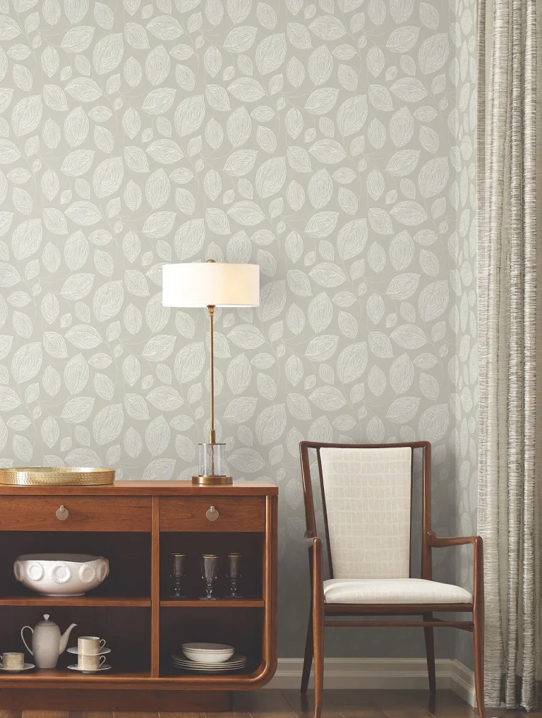 Candice Olson Contoured Leaves Wallpaper - Taupe — Image 8