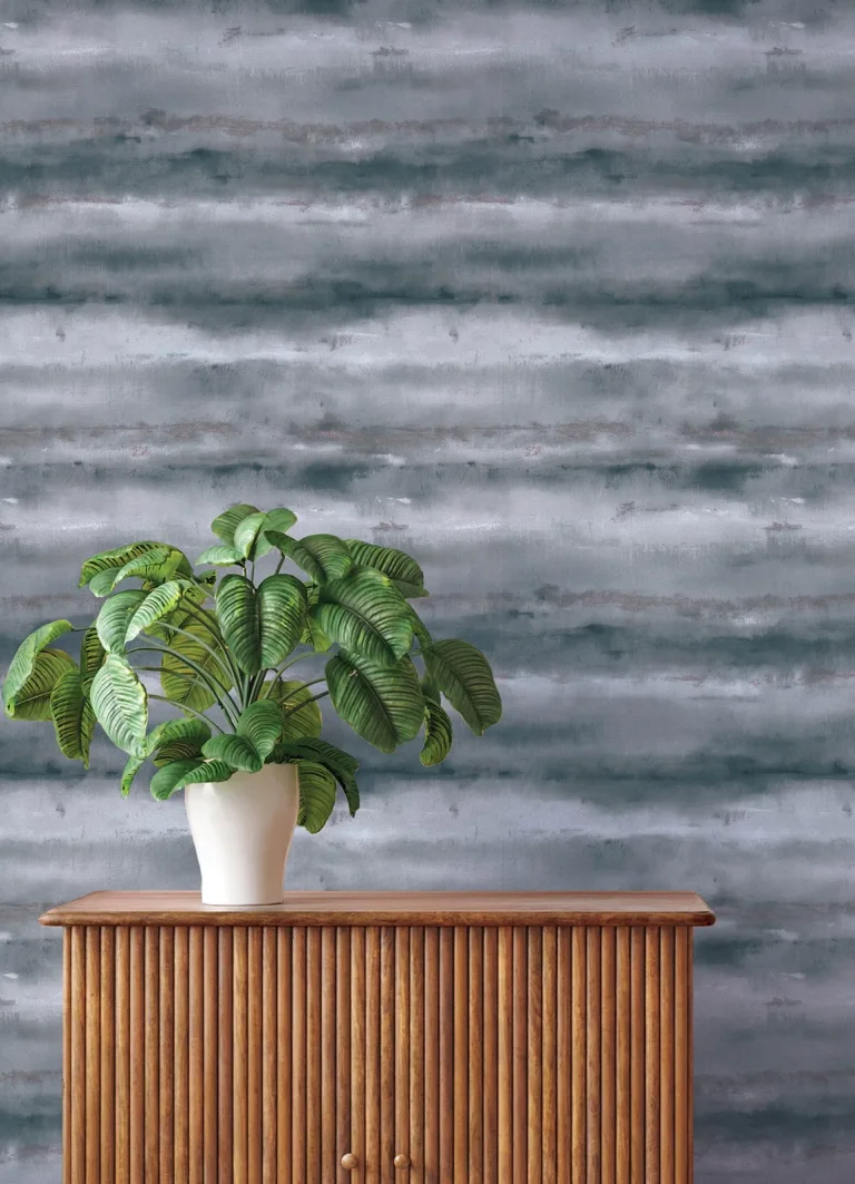 Ayla Abstract Stripe Wallpaper - Indigo