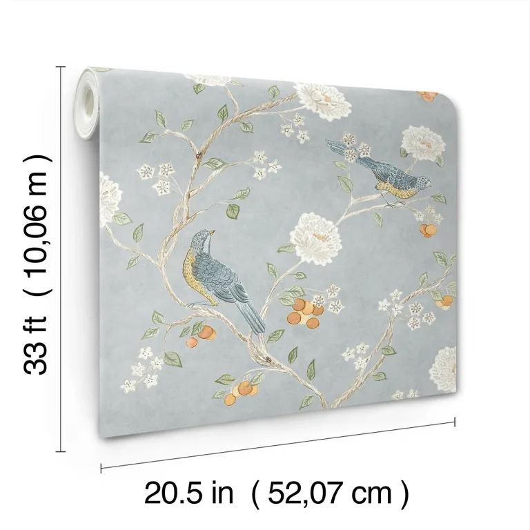 Wellesley Chinoiserie Wallpaper - Blue — Ảnh 6