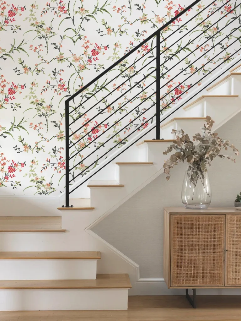 Blossom Branches Wallpaper - White/Red — Image 4