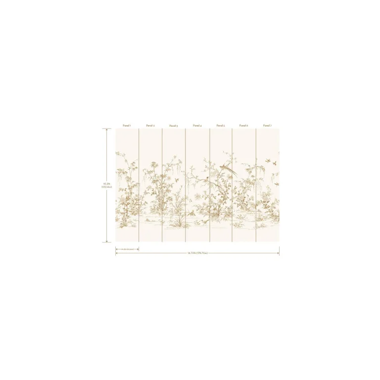 Ronald Redding Flowering Vine Chino Wall Mural - White — Ảnh 4