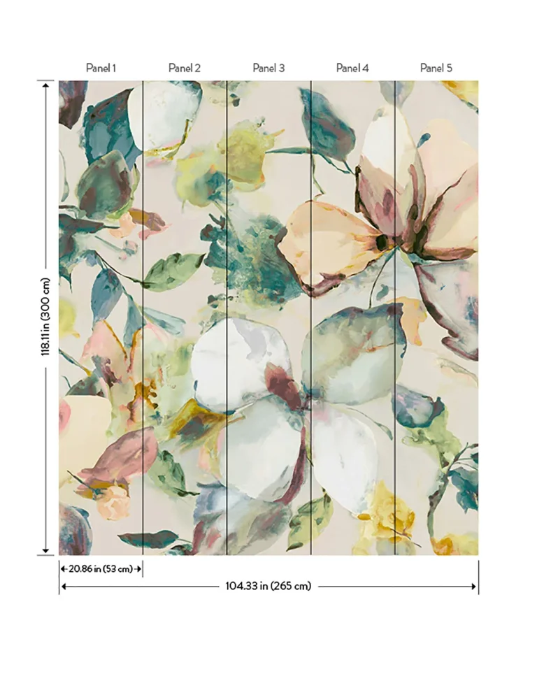 Florian Wall Mural - Teal — Ảnh 3