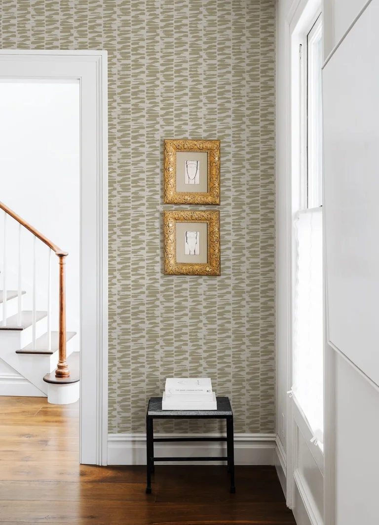 Myrtle Abstract Stripe Wallpaper - Gold — Ảnh 2