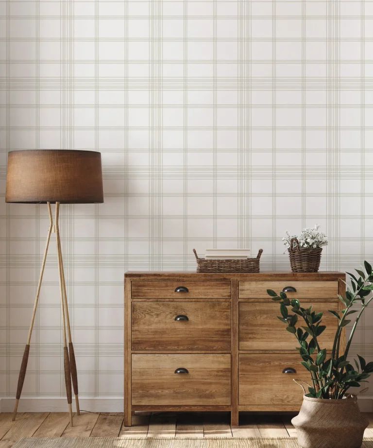 Charter Plaid Wallpaper - Sand — Ảnh 2
