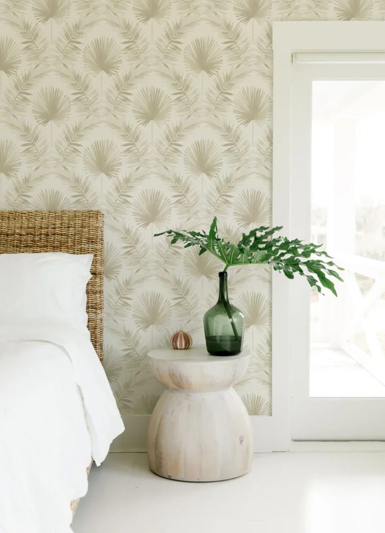 Calla Painted Palm Wallpaper - Taupe — Ảnh 2