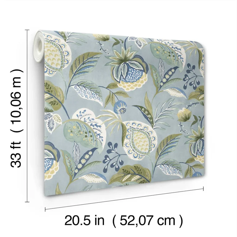 Chesapeake Bohemian Jacobean Wallpaper - Blue — Ảnh 5