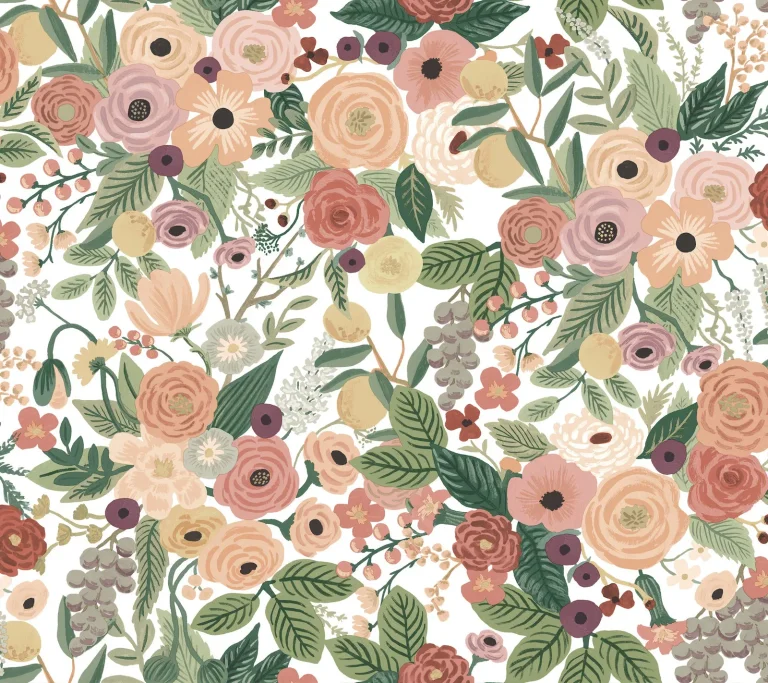 Rifle Paper Co. Garden Party Peel and Stick Wallpaper - Burgundy Multi — Ảnh 5