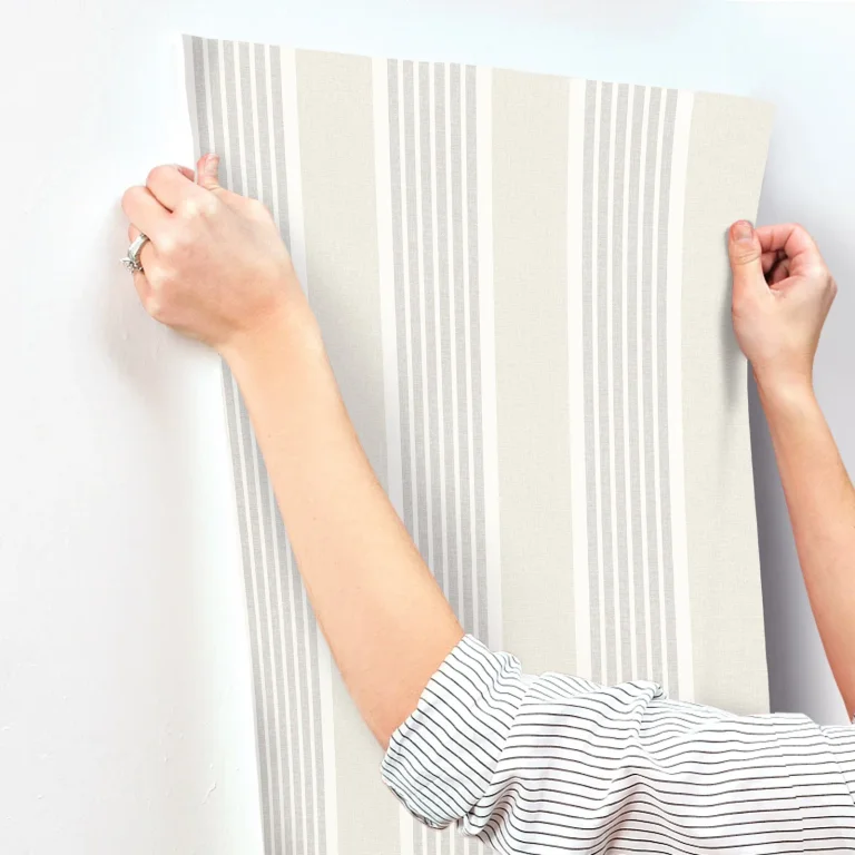 Chesapeake Bingley Embellished Stripe Wallpaper - Light Grey — Ảnh 3