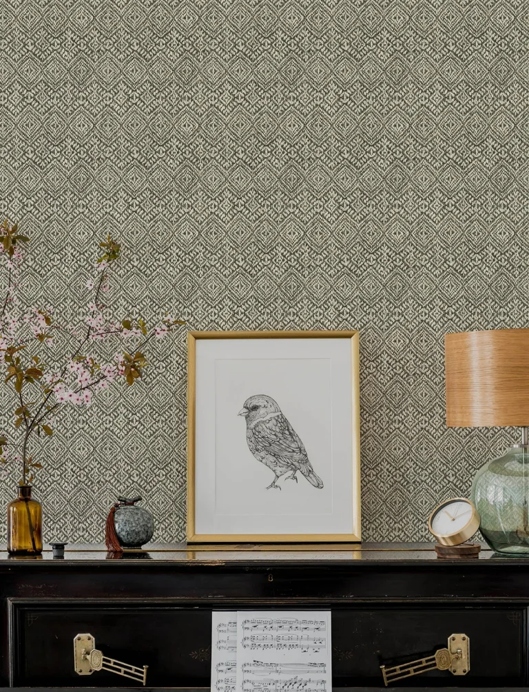 Gallivant Woven Geometric Wallpaper - Black — Ảnh 5